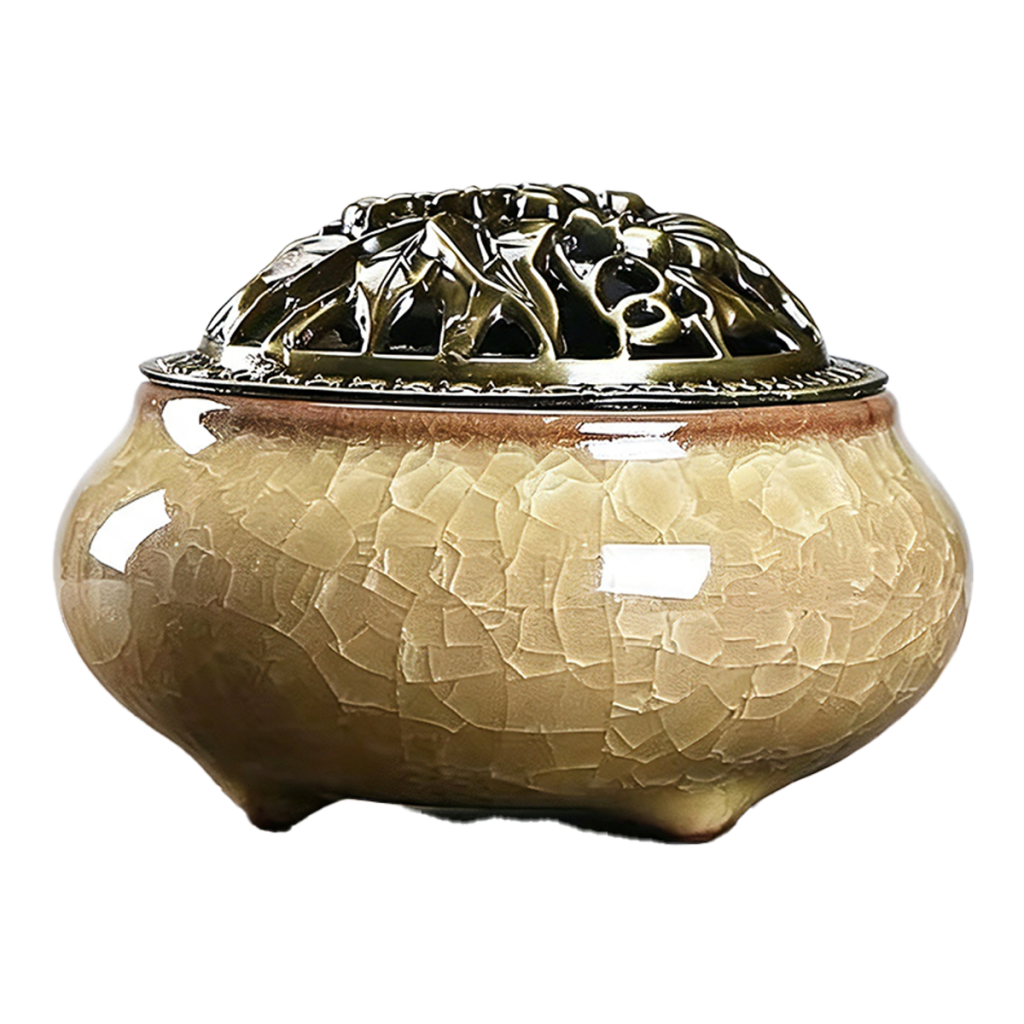 Crackle Glaze Floral Burner