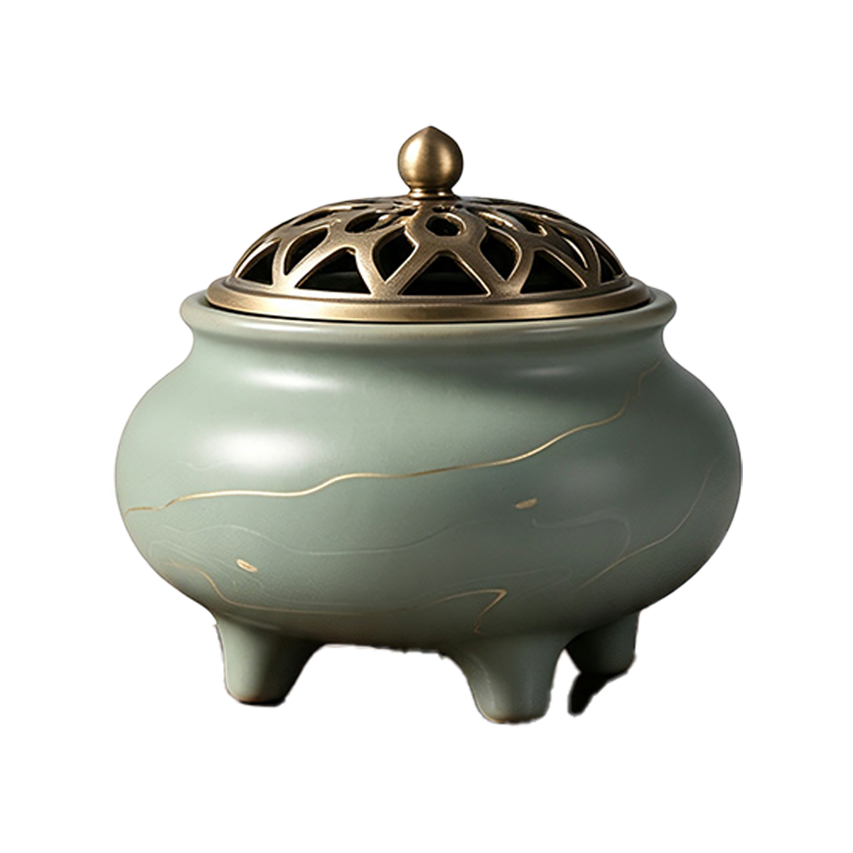 Ru Kiln Gold-Stripe Incense Burner - 图片 1